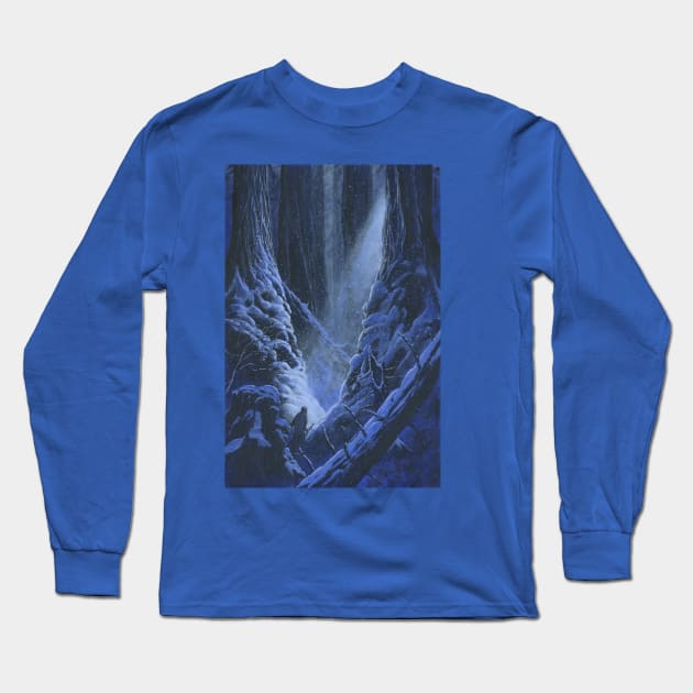 Turin Approaches the Pool of Ivrin Long Sleeve T-Shirt by Kip Rasmussen Tolkien Art